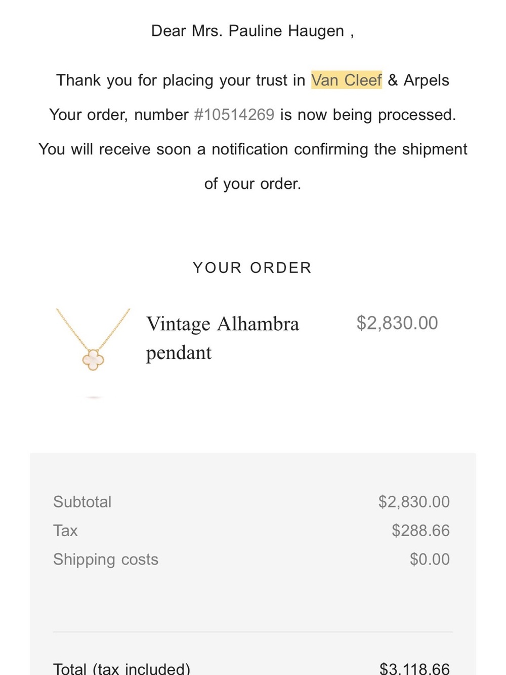 Van Cleef & Arpels Vintage Alhambra Pendant - Picture 2 of 3